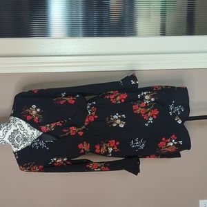 Dex black, red, and white midi dress Size M